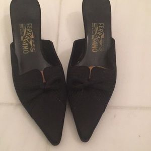 Black kitten heel Ferragamo